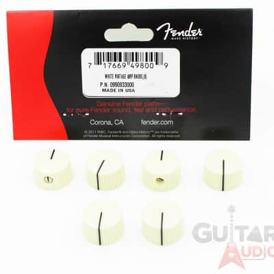 Genuine Fender "Radio" Amplifier/Amp Control Knobs - Vintage White - Set of 6 image 3