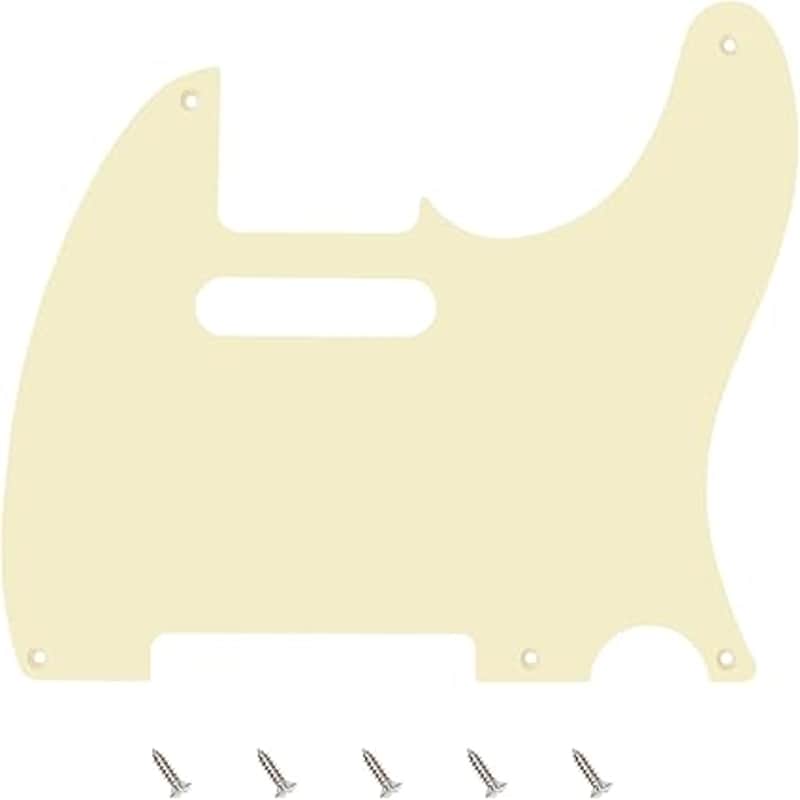 Vintage Original '51–'59 5-Hole Tele Pickguard 1.5mm/0.059inch Thickness Straight Edge 1 Ply Tele Scratch Plate for USA/Mexican Vintage Style Fender Tele Telecaster JT/HB-19 Cream image 1