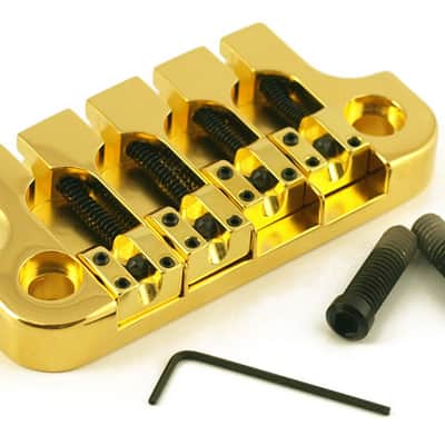 Hipshot SuperTone 2-Point Replacement Bridge for 4-String Gibson Bass - GOLD image 4