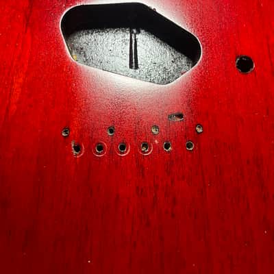Warmoth Tele Body, Red and Black Chambered image 4