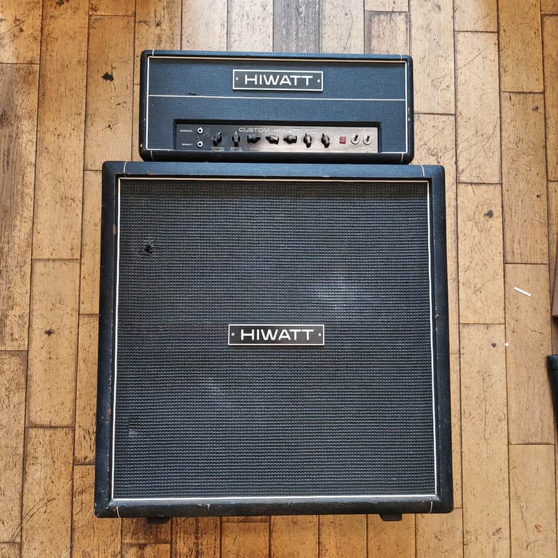 Hiwatt Custom 100 DR103 + SE4122 (4x12) Speaker Cabinet 1977 - Black image 1