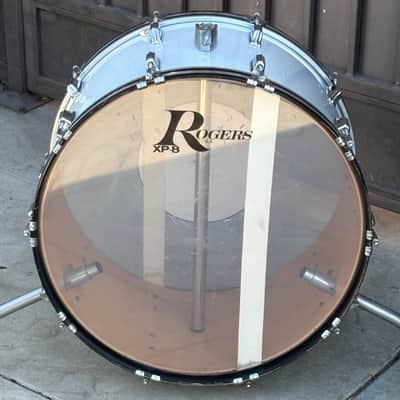 Vintage Rogers XP-8 Big R 24" Bass Kick Silver Mist Maple Shell for Drum Set image 2
