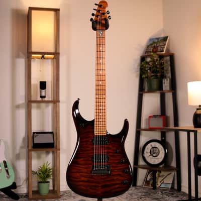 MusicMan JP15 - Figured Roasted Maple Fingerboard, Amber Waves Quilt image 2