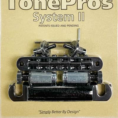 TonePros Nashville Pre-Notched Bridge & Tailpiece Set LPM04-B Black