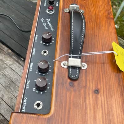 Handwired Unbranded Fender Style Reverb Unit Unknown - Stained Pine, With Hotcover Case and Fender Footswitch image 4