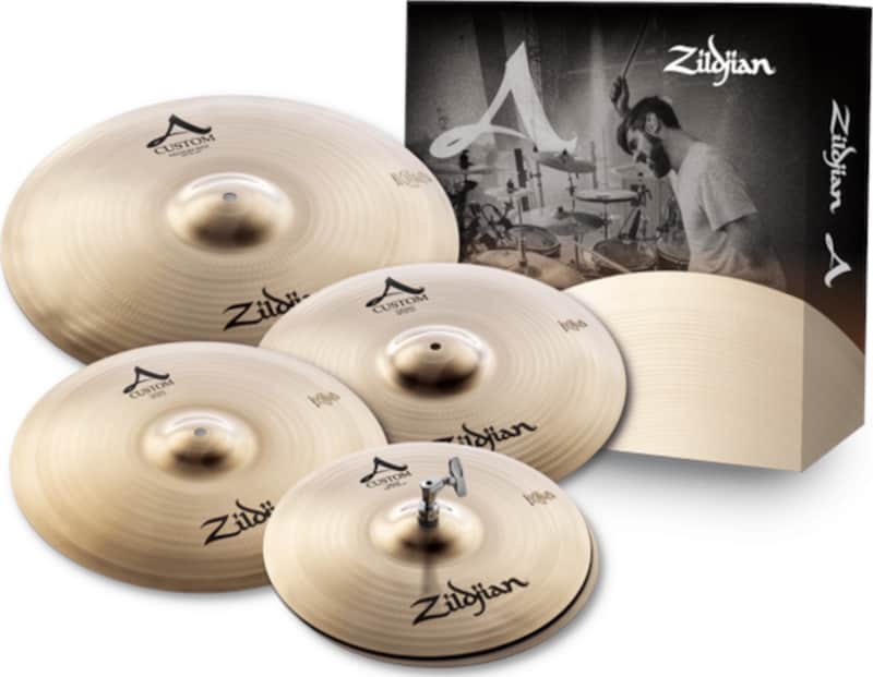 Zildjian A Custom Cymbal Pack w/ 14" Hi-Hats, 16" Crash, 18" Crash & 20" Medium Ride Cymbals image 1