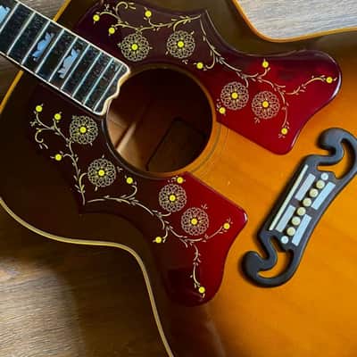 J200 vintage style right hand BIG RED pickguard HANDCRAFT image 4