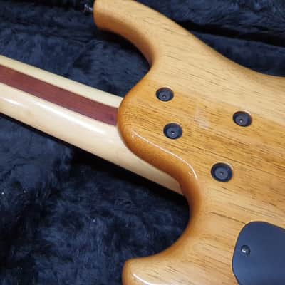 Roscoe SKB 3005 Fretless 5 String Bass Ash Body Buckeye Burl Top NTMB-918F image 11