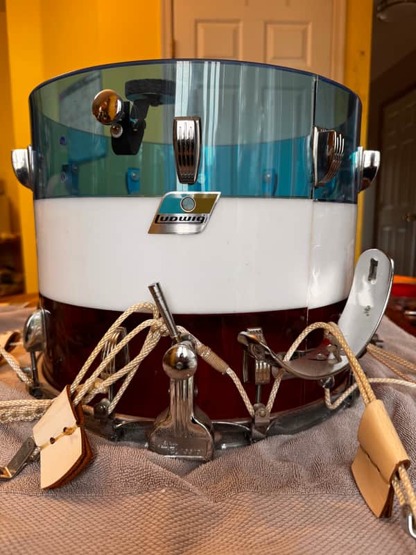 Ludwig Bicentennial Marching Snare 1976 - Acrylic-Red, White, and Blue image 1