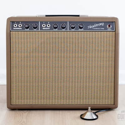Headstrong Amplifiers Corduroy 1x12 Brown Panel Deluxe-Style Boutique Hand-Wired Tube Amp w/ Cover image 3