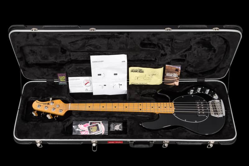 Music Man USA Classic Stingray 5 BK - Black MN - Flame maple neck