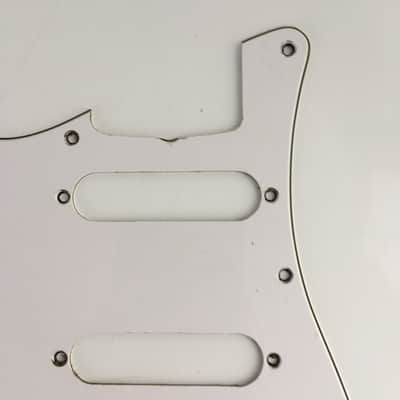 Lefty Vintage Style Beveled Edge Strat Pickguard Aged Custom Strat Style 3 Ply Relic White Left Micro Pots #3 image 9
