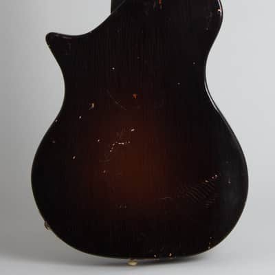 Magnatone  Mark III Deluxe Solid Body Electric Guitar (1957), ser. #53424, original brown hard shell case. image 4