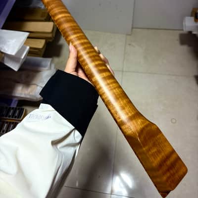 6 string Electric Guitar neck 22 frets Roasted Flame Maple 25.5inch DIY Part repalce hole:10mm image 6