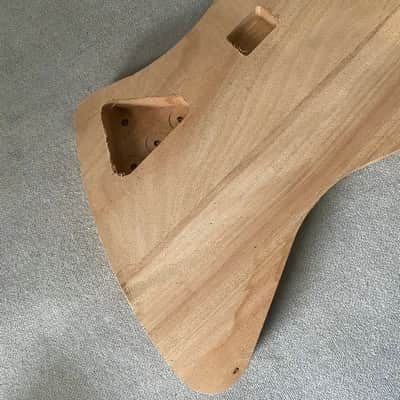 Mahogany Wood Firebird Style Bass Guitar Body image 10