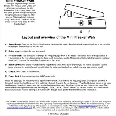 Wilson Effects Mini Freaker Wah image 3