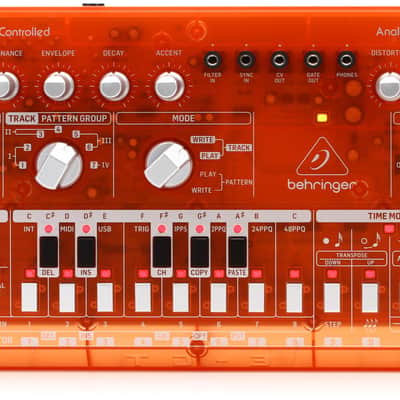 Behringer TD-3-TG Analog Bass Line Synthesizer - Tangerine