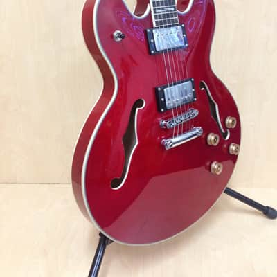 Haze SEG-272 Semi-Hollow body electric guitar,CherryRed+Free Bag,Strap,Strings image 4