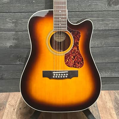 Guild D-2612CE Deluxe 12-String Cutaway Acoustic-Electric Guitar - Antique Sunburst image 1