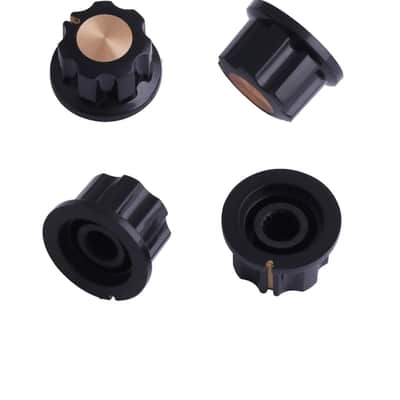 Mini Guitar Potentiometer Control Knobs Volume Tone Knobs Effect Pedal Knob 6Mm Shaft Black With Gold Cap For Guitar Bass Or Effect Pedals And Amps Set Of 4Pcs. image 4