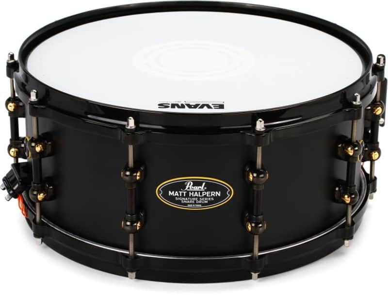 Pearl Matt Halpern Signature Snare Drum - 6 x 14-inch - Black Powder-coat (MH1460Bd1) image 1
