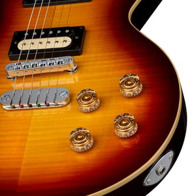 New Dean Cadillac 1980 Flame Maple Trans Cherry Sunburst CADI 1980 FM TCS LP Style Electric Guitar image 4