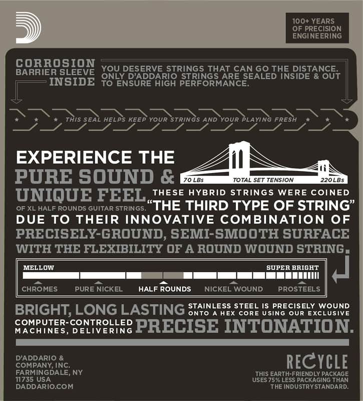D'Addario EHR370 Half Round Electric Guitar Strings, Medium Gauge image 3