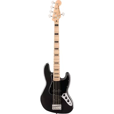 Squier Affinity Series Active Jazz Bass V - Maple Fingerboard, Black Metallic image 1