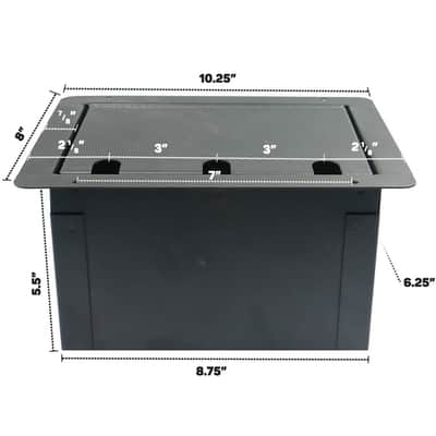 Elite Core FBL10+AC Recessed Floor Box With 10 XLRF + Duplex AC with Back Box image 2