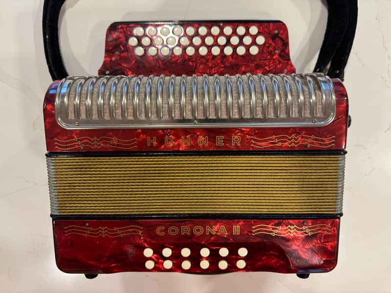 Hohner Corona II Classic Diatonic Accordion - Red image 1