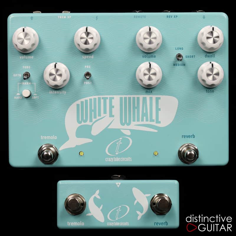 Crazy Tube Circuits White Whale V2 - All Analog Spring Reverb + Tremolo with Remote Switch image 1