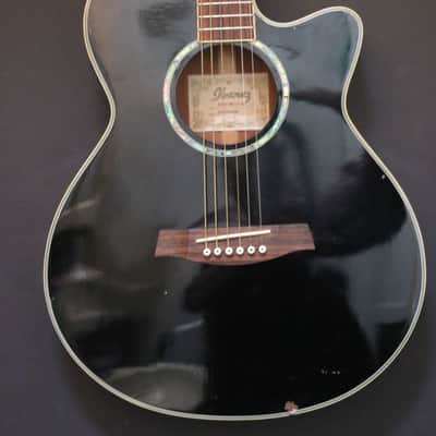 Ibanez AEG10-BK-14-02 Cutaway Acoustic Electric Ebony / Black image 1