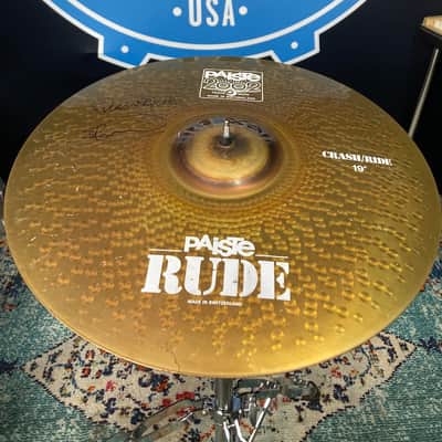 Paiste Scott Rockenfield's Queensrÿche, 19" Rude, 2002 Crash/Ride, Cracked, Autographed! (#5) 1990s image 2