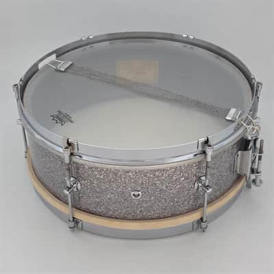 Used Vintage Rogers Banner Single Tension Snare Drum 14x5 Silver Sparkle - Good image 4