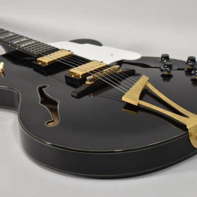 1993 Jim Triggs Round Midnight Archtop Black Finish image 8