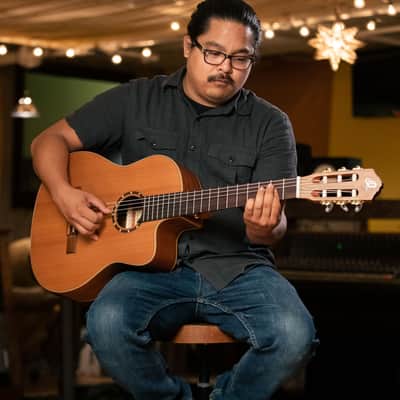 Ortega RCE131 Family Series Pro Solid Cedar Top Mahogany Neck Cutaway Nylon 6-String Classical Acoustic-Electric Guitar w/Gig Bag image 16