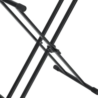 GATOR Frameworks heavy duty adjustable "X" style keyboard stand with rubberized leveling foot image 4
