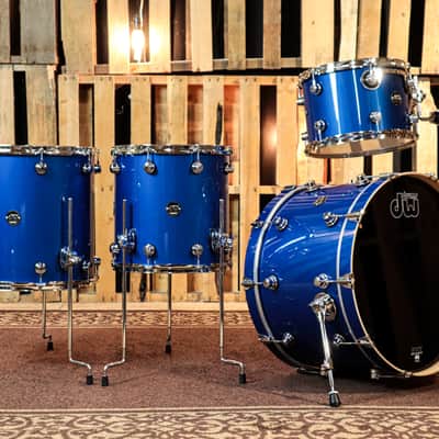 DW Performance Sapphire Blue Drum Set - 14x22,9x13,14x14,16x16 image 1