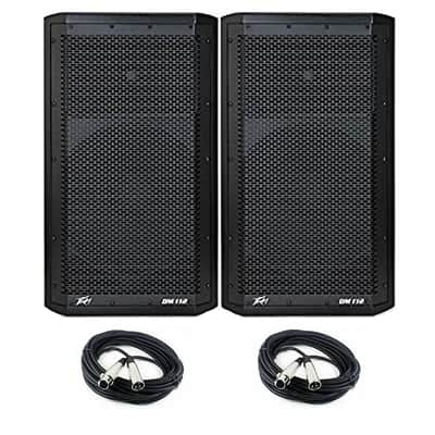 PEAVEY Dark Matter DM112 12" Active PA Package w/ Stands, Cables, Mic Stands image 2