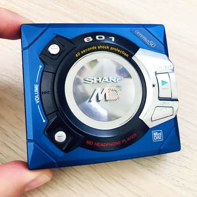 [RARE] SHARP MD-ST601-A MD Walkman MiniDisc Player, NM Blue ! Working  ! image 3
