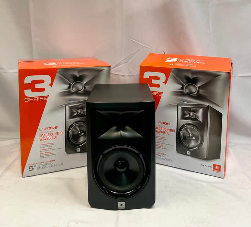 JBL LSR305 2-Way Active Studio Monitors (Pair) 2010s - Black image 1