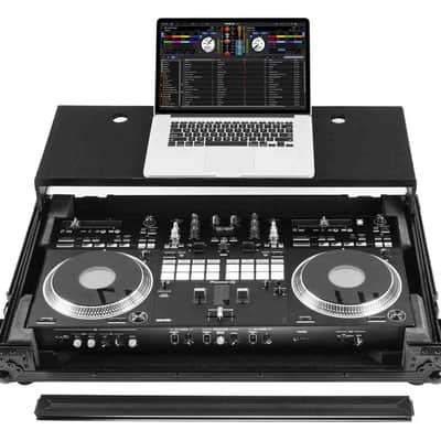Odyssey FZGSDDJREV7WBL Glide Style Flight Case for Pioneer DDJ-REV7 Controller with Wheels and Laptop Platform - Black image 1