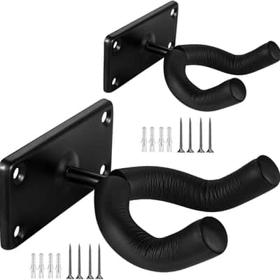 Guitar Wall Mount, Guitar Hangers for Wall, Upgraded Version Guitar Wall Hangers, Guitar Hooks for Wall 2 Pack, Professional Wall Guitar Hook, Wall Guitar Mount, Guitar Hooks for Wall image 1