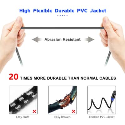 XLR Cables, XLR Microphone Cables 6 ft 6 Packs Balanced XLR Speaker Cable Male to Female 3-Pin for Microphone Audio Mixer Speaker System (6 Pack) image 5