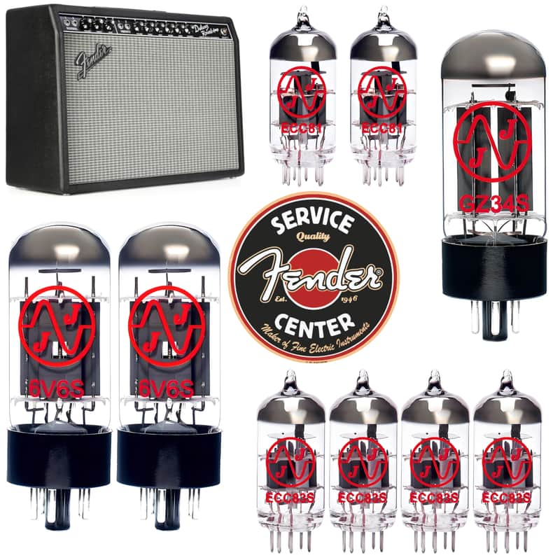 Fender '65 Deluxe Reverb Tube Set | JJ ECC83, ECC81, Matched and Burned In JJ 6V6, and JJ GZ34 image 1