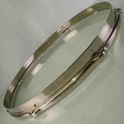 Leedy 15"NOB Double-Flange Snare Drum/Tom Rim/Hoop Stick-Chopper Nickel-Brass30s image 4