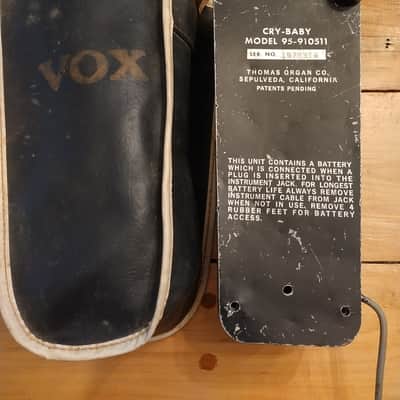 Thomas Organ Vox Cry Baby Model 95-910511 1967 - 1981 - Black and Chrome image 9