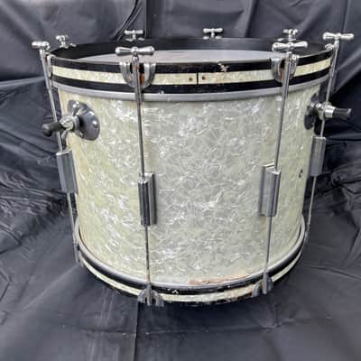 Cleveland Era Rogers, 8x12" Concert Tom & 14x20" Single Tension Bass Drum,  2 Piece Drum Set, White Marine Pearl Finish Red Sparkle Finish image 7