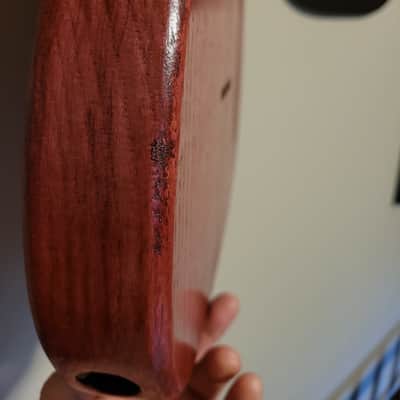 Unbranded Tele style Solid Ash, chambered with a 1/4" Oak top, Clear coat over stain Clear coat over stain image 11