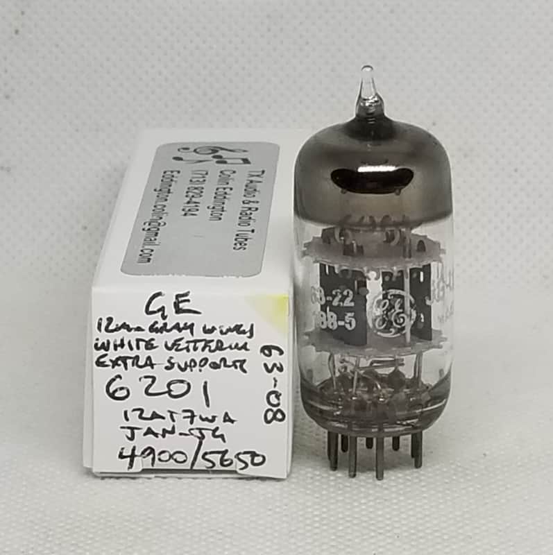 GE JAN 6201 Gray Plate Balanced Single NOS 12AT7 ECC81 12AT7WA 12AT7WB image 1